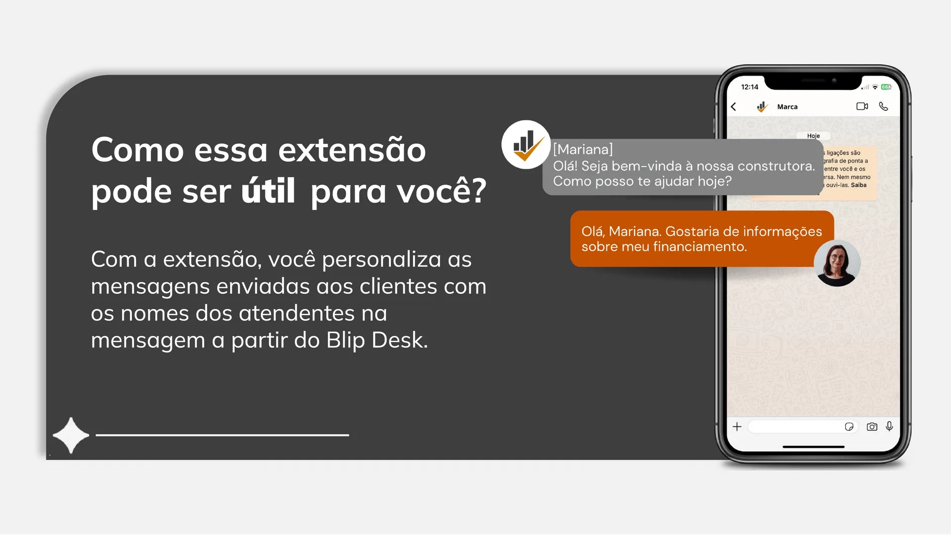 Miniatura de Blip Desk: Nome do atendente na mensagem 2