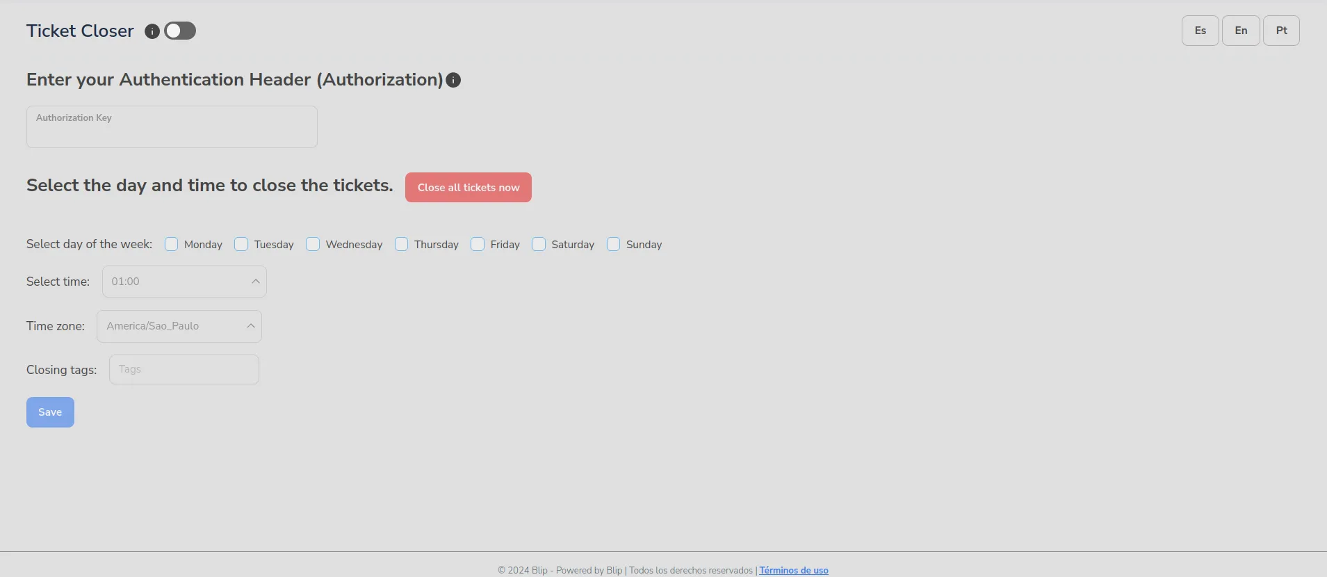 Ticket Closing Scheduler screenshot 1