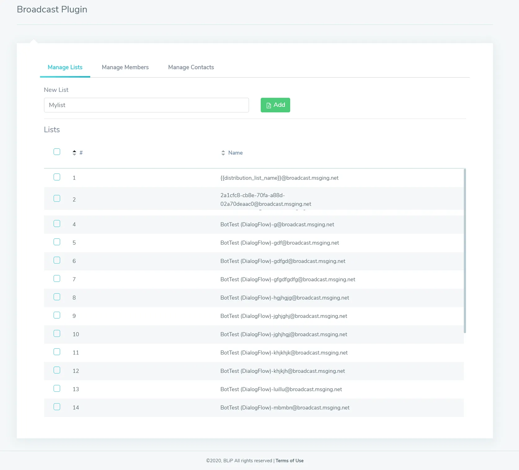 Mailing list screenshot 1